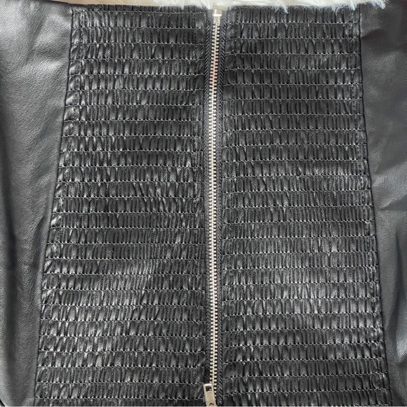 7 For All Mankind EdgyCore Faux Leather Crop Top Gothic Glamcore Party Medium - Picture 4 of 9